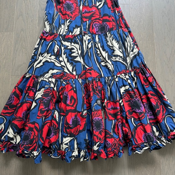 La DoubleJ Short and Sassy Red Blue Cotton Poplin Fit Flare Mini Dress SMALL - Picture 5 of 12